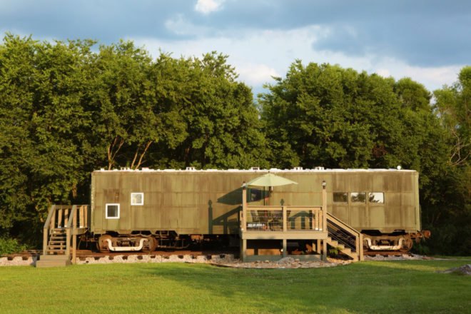 old train car clad in wood