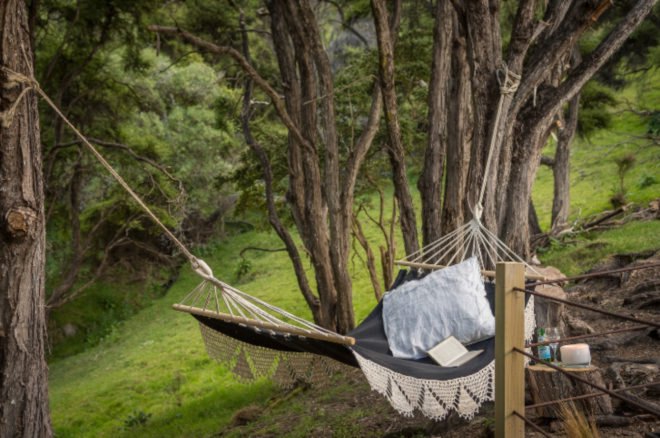 woven hanging hammock