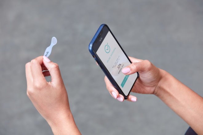 person using a smartphone app