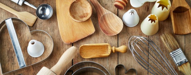various laid out cookware
