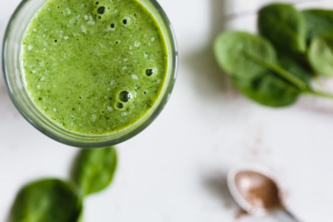 aerial view of green juice