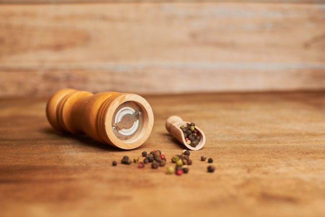 pepper mill with ground pepper