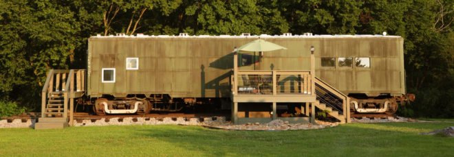 old train car clad in wood