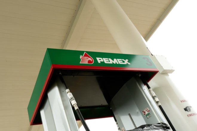 Mexico state-owned oil company Pemex gasoline pump