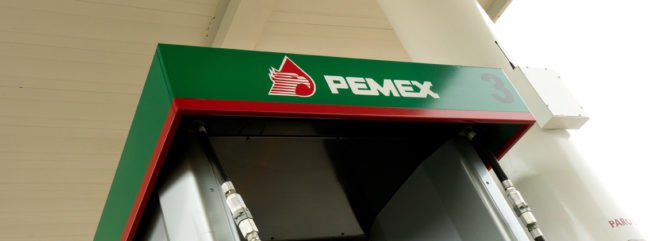 Mexico state-owned oil company Pemex gasoline pump