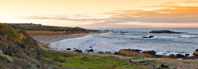 California coastline at sunset