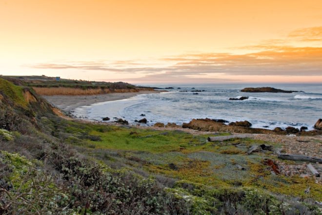 California coastline at sunset