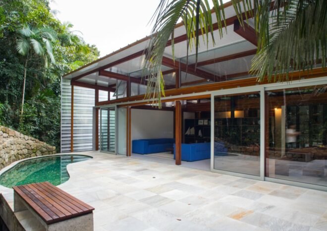 outdoor patio with pool and deck space