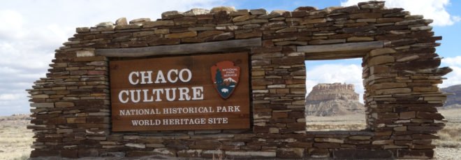 entrance sign to Chaco Culture National Historical Park