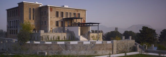 tall rammed earth building