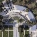aerial view of gardens and buildings