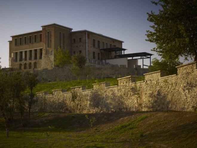 tall rammed earth building
