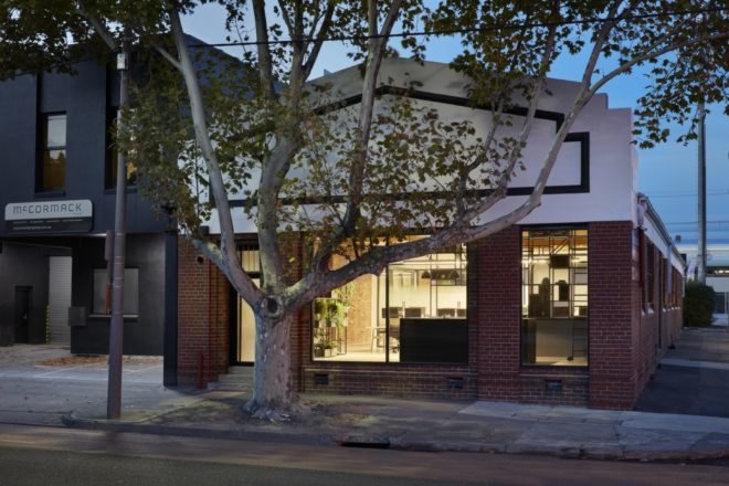 exterior of brick warehouse