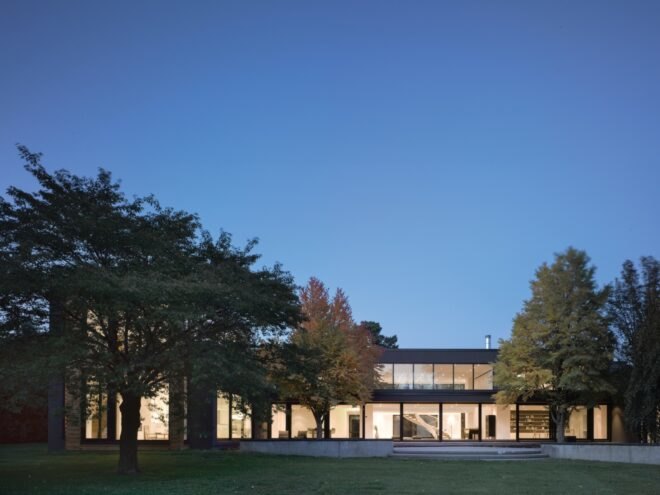 home with several glass windows