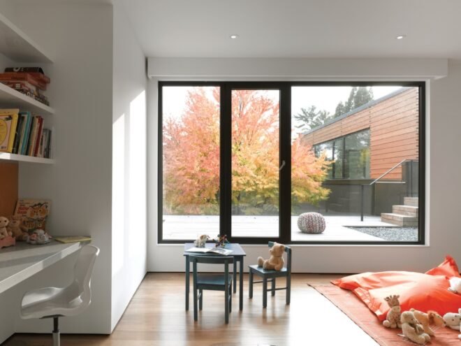 child's seating area near a window