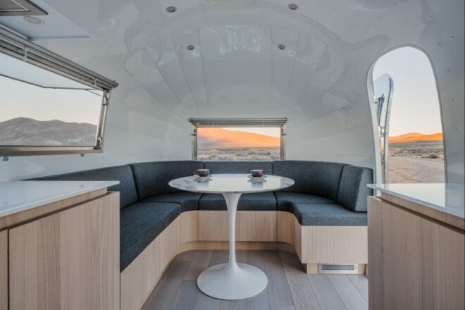 seating space in airstream trailer