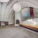 interior living space with curved roof