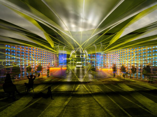 futuristic interior of lounge