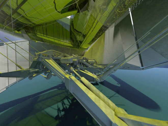 Futuristic structure in the sea