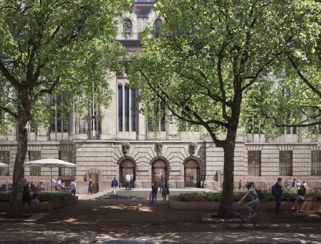 outside of building with trees and greenery