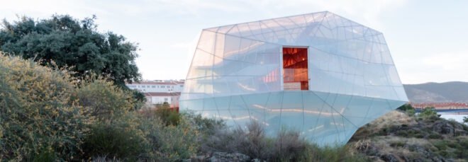 geometric building with clear exterior