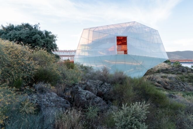 geometric building with clear exterior