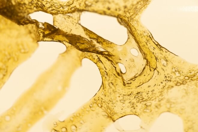 close-up of yellow bioplastic
