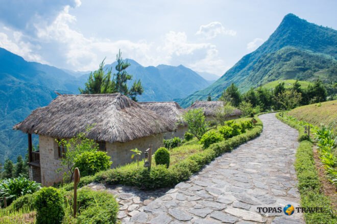 greenery surrounds the mountain side bungalows