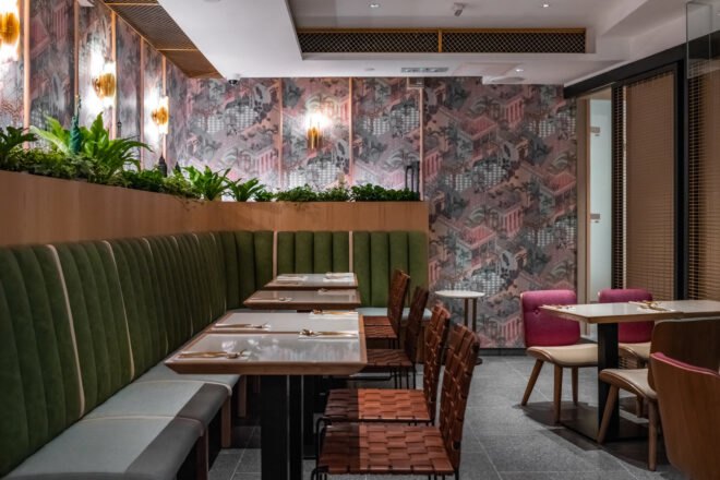 interior of Veda restaurant in Ovolo Central, Hong Kong