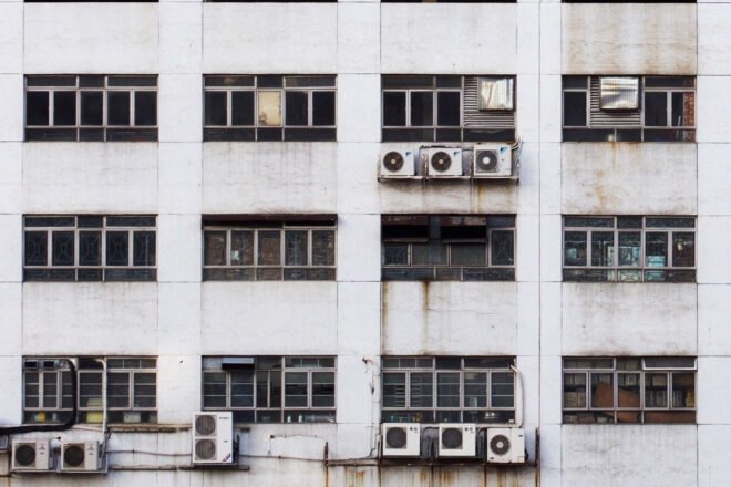 building with air conditioners