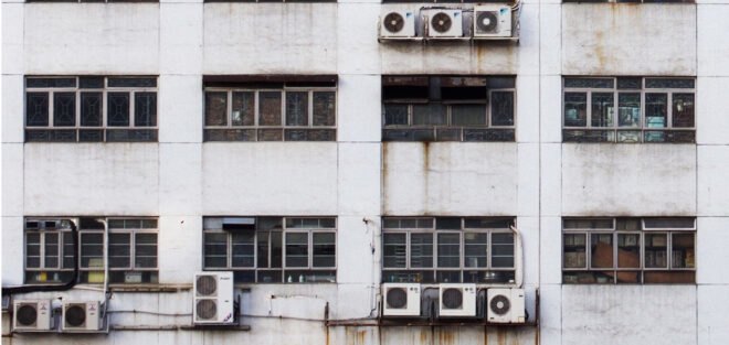 building with air conditioners