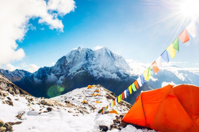 tents at the Mount Everest base camp site