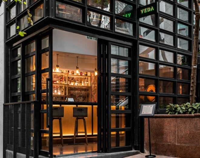 exterior of Veda restaurant in Ovolo Central, Hong Kong