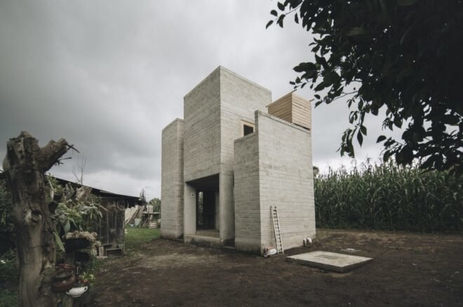 rammed earth brick home