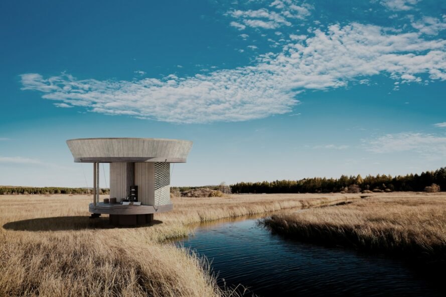 round structure in front of narrow river
