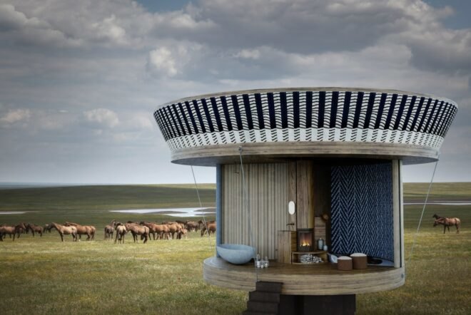 round structure with open layout on a farm