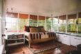 light-filled interior bedroom with multi-hued colors