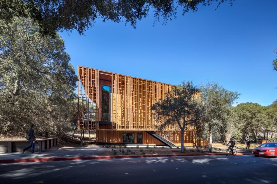 the wooden building during construction