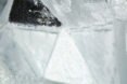 close-up shot of frozen triangular panels