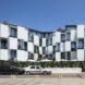 hotel with checkered facade