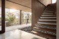 living area with large glass facade
