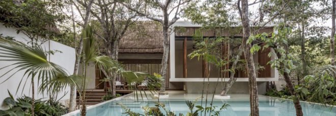 white and wood hotel building