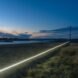 white line on grassy plain