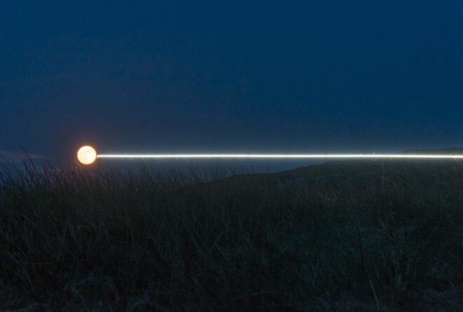 white line against dark night sky