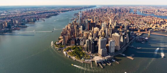 aerial vie of lower Manhattan