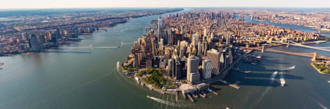 aerial vie of lower Manhattan