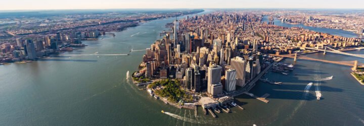 aerial vie of lower Manhattan