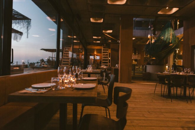 restaurant with dining tables