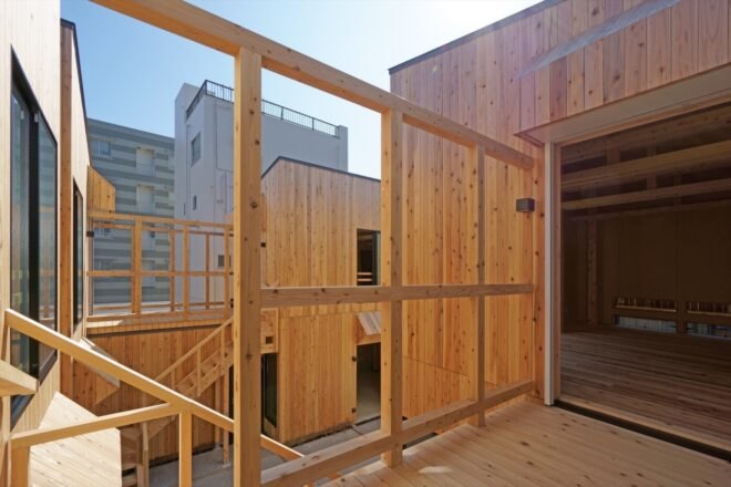outdoor wooden walkway