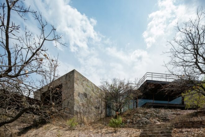 square stone cabin